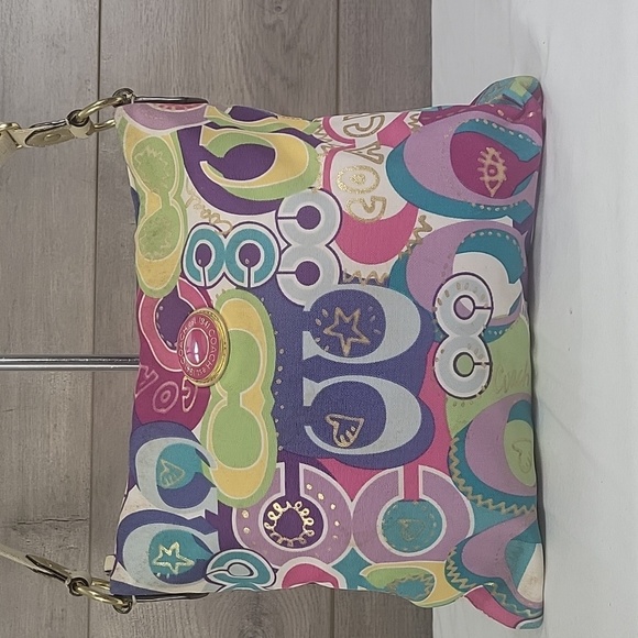 Coach F19454 Poppy Pop Canvas Crossbody Shoulder Bag Purse Handbag - Picture 2 of 16